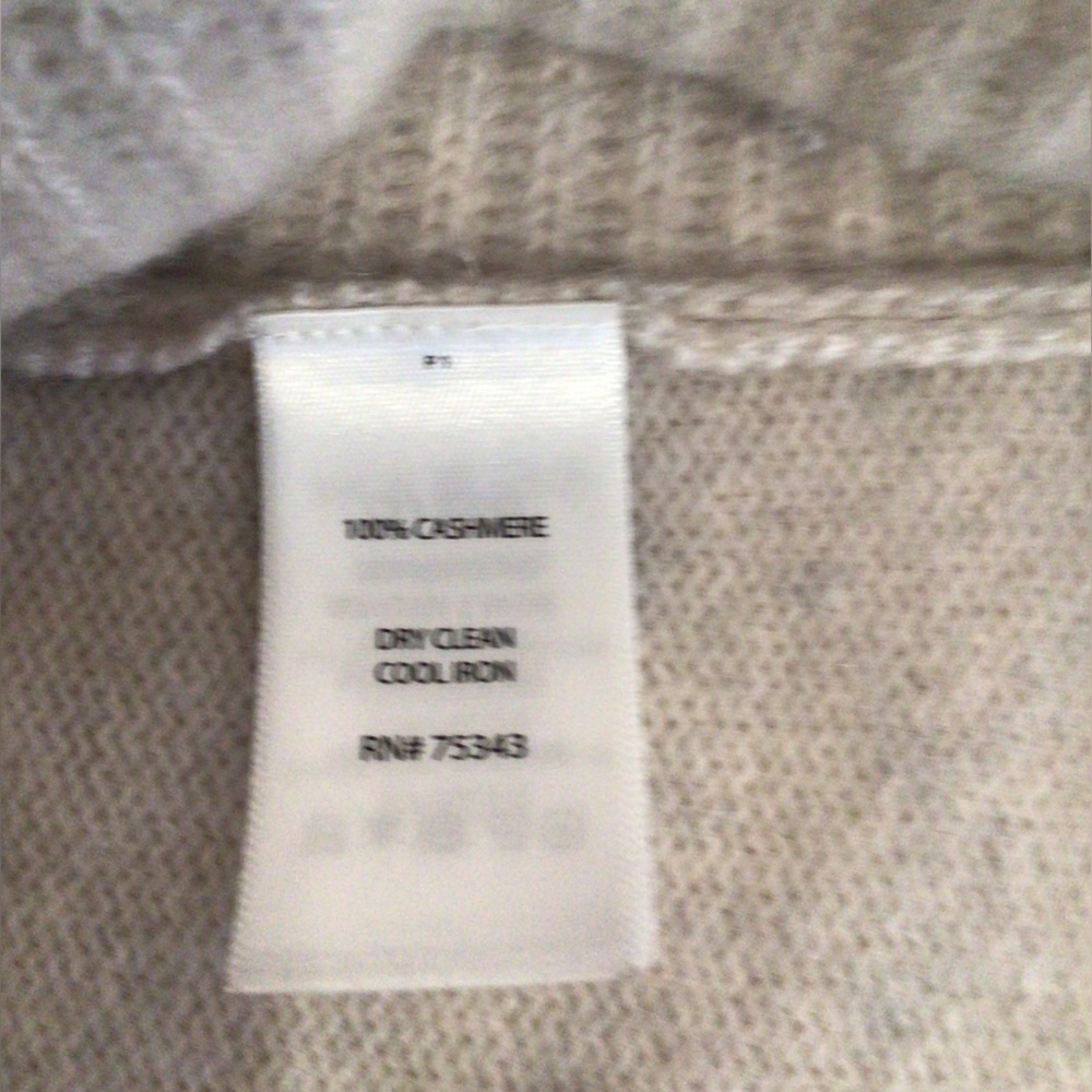 Tahari Pure 100% Cashmere sleeveless sweater duster oatmeal/cream size S - Picture 5 of 6